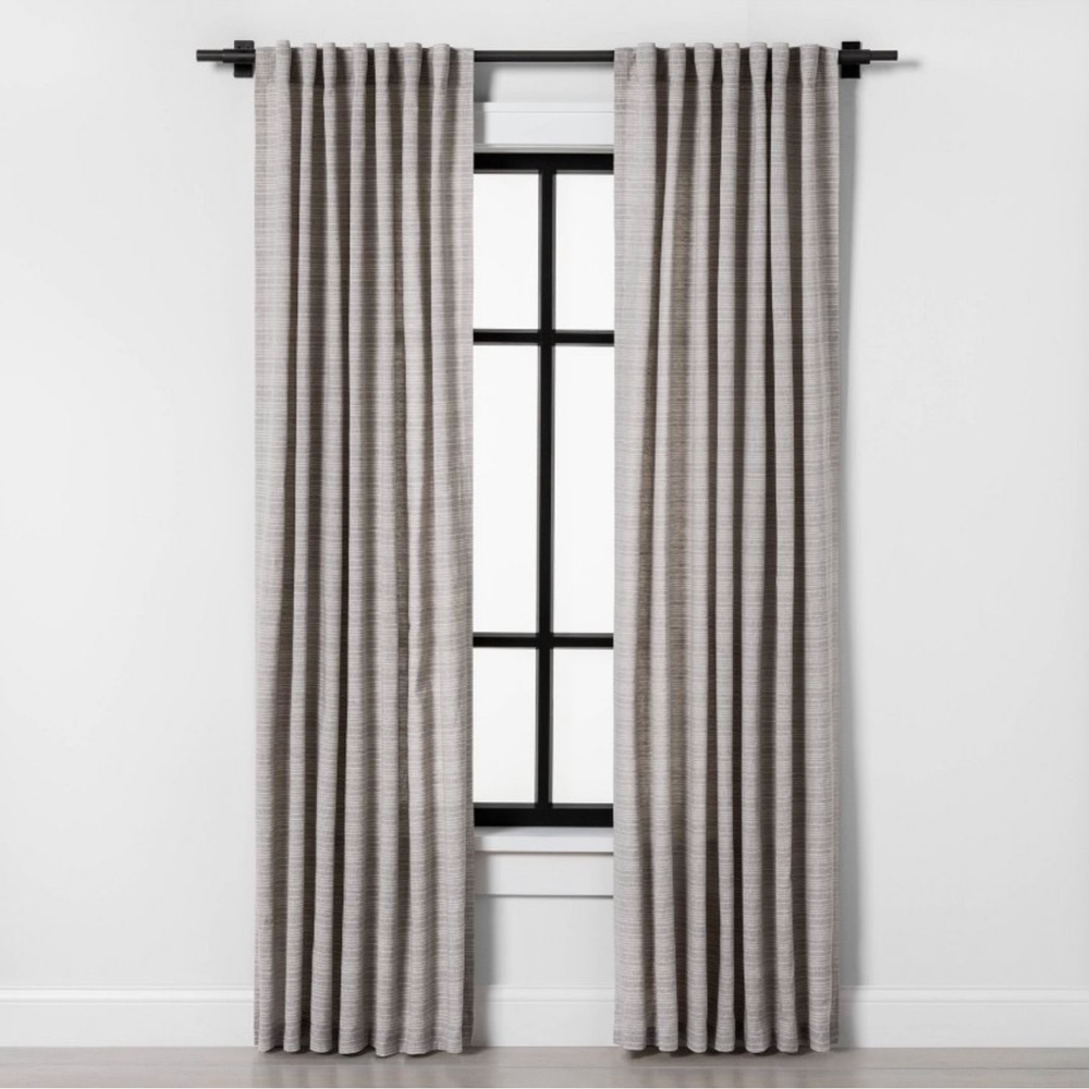 HEARTH&HAND find stripe courtain gray/sour cream 84 inch